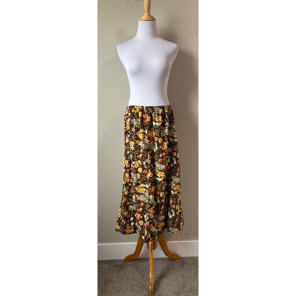 Nikki Dresses & Skirts - Nikki Multicolored Pull On A-Line Floral Midi Skirt- Size Medium